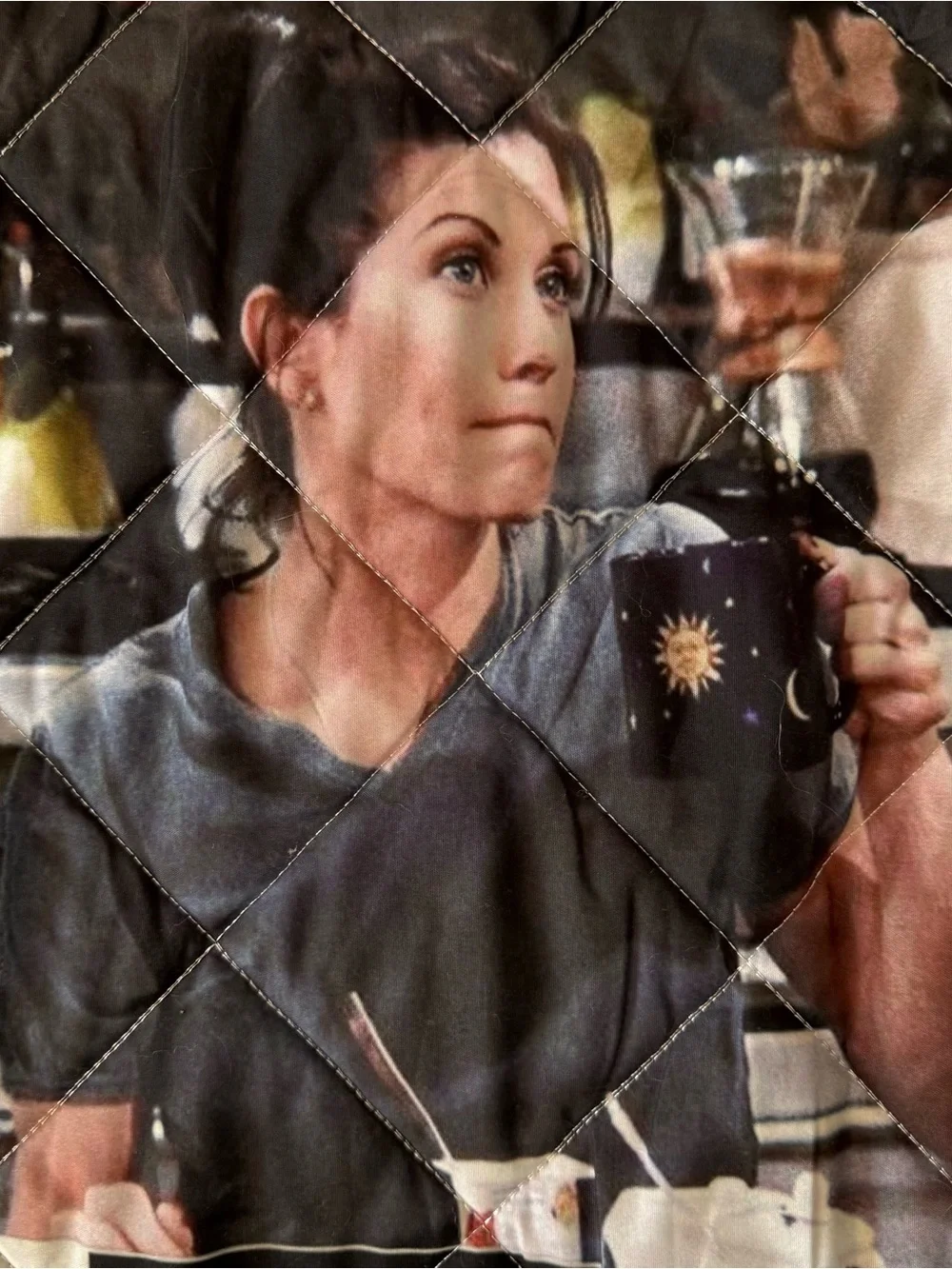Vintage Friends TV Series Quilted Filled Blanket Throw 56x71 Gray Back Y2K Decor
